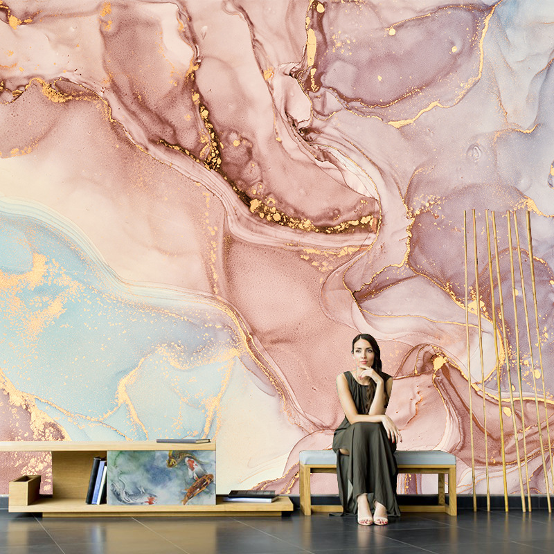 北欧风抽象个性涂鸦壁纸客厅电视背景墙纸卧室墙布美容院壁画壁布