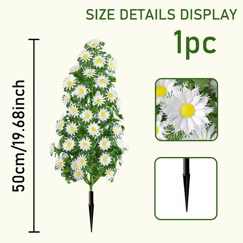 クロスボーダー造花、小さな菊の花のアレンジメント、模擬緑の植物、デイジーのアレンジメント、家庭用屋外結婚式の盆栽装飾品|undefined