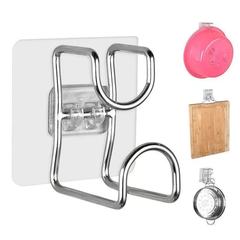 Multifunctional Storage and Organization Stainless Steel Face Basin Hook Basin Rack Bathroom Hanger No-Drill Adhesive Hook Bathroom Hook