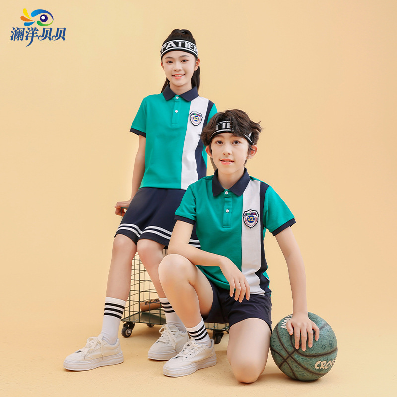 瀾洋貝服飾小学生半袖クラス服夏高校学生制服夏服セット先生綿bt61|undefined