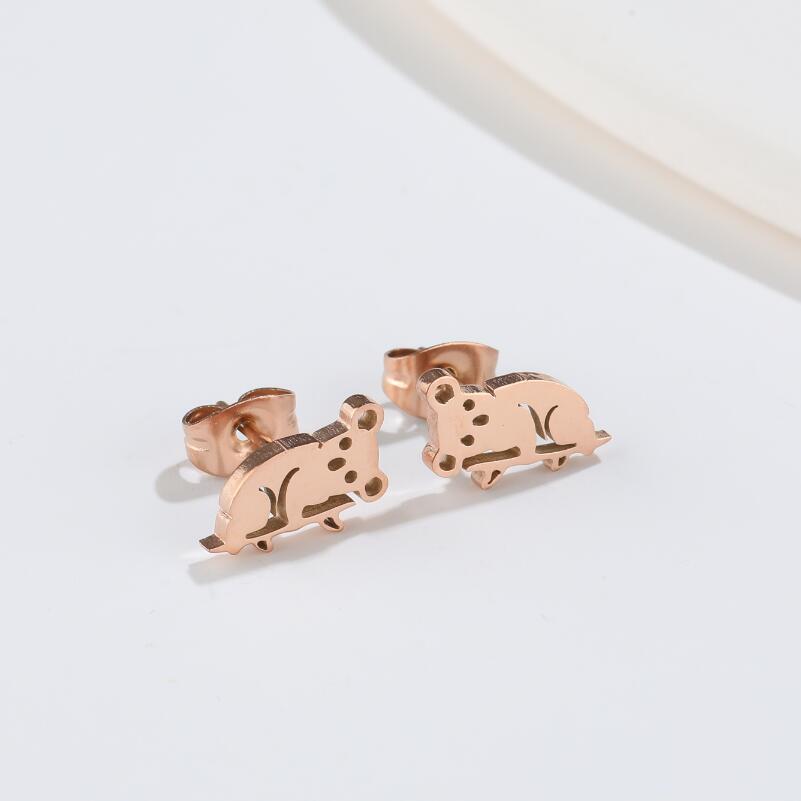 Fashion Animal Titanium Steel Ear Studs Plating No Inlaid Stainless Steel Earrings