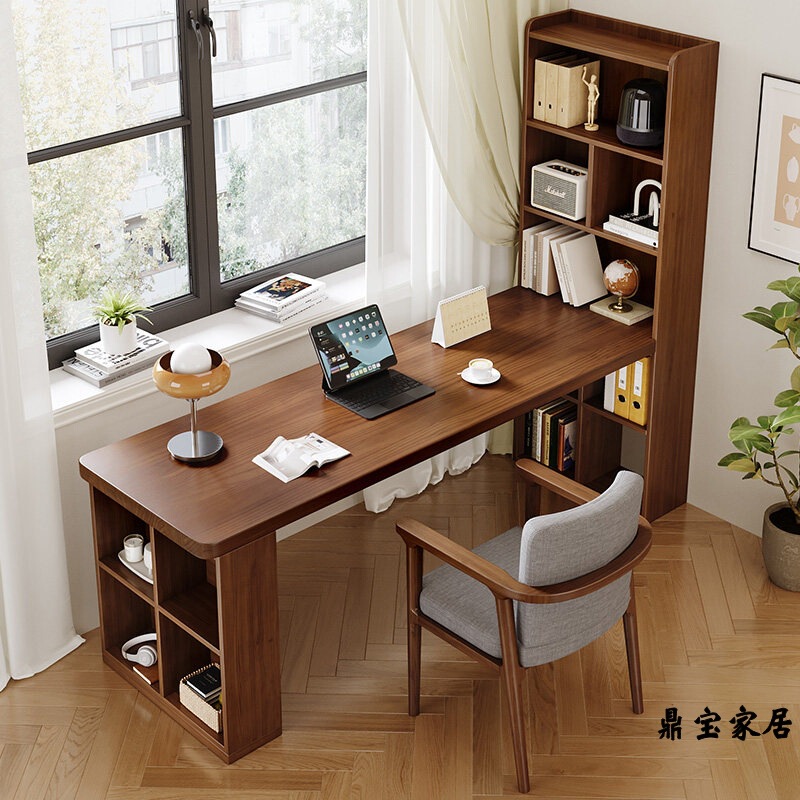 All-Solid Wood Children's Desk and Bookcase Integrated Study Table, Bedroom Wall-Mounted Long Reading Table, Student Writing Desk All-Solid Wood Children's Desk and Bookcase Integrated Study Table, Bedroom Wall-Mounted Long Reading Table, Student Writing Desk