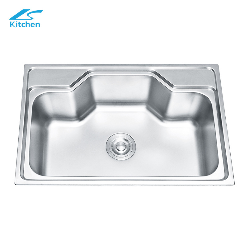 Fregadero o lavabo de acero inoxidable con tablero lateral, fácil de limpiar, exportación internacional