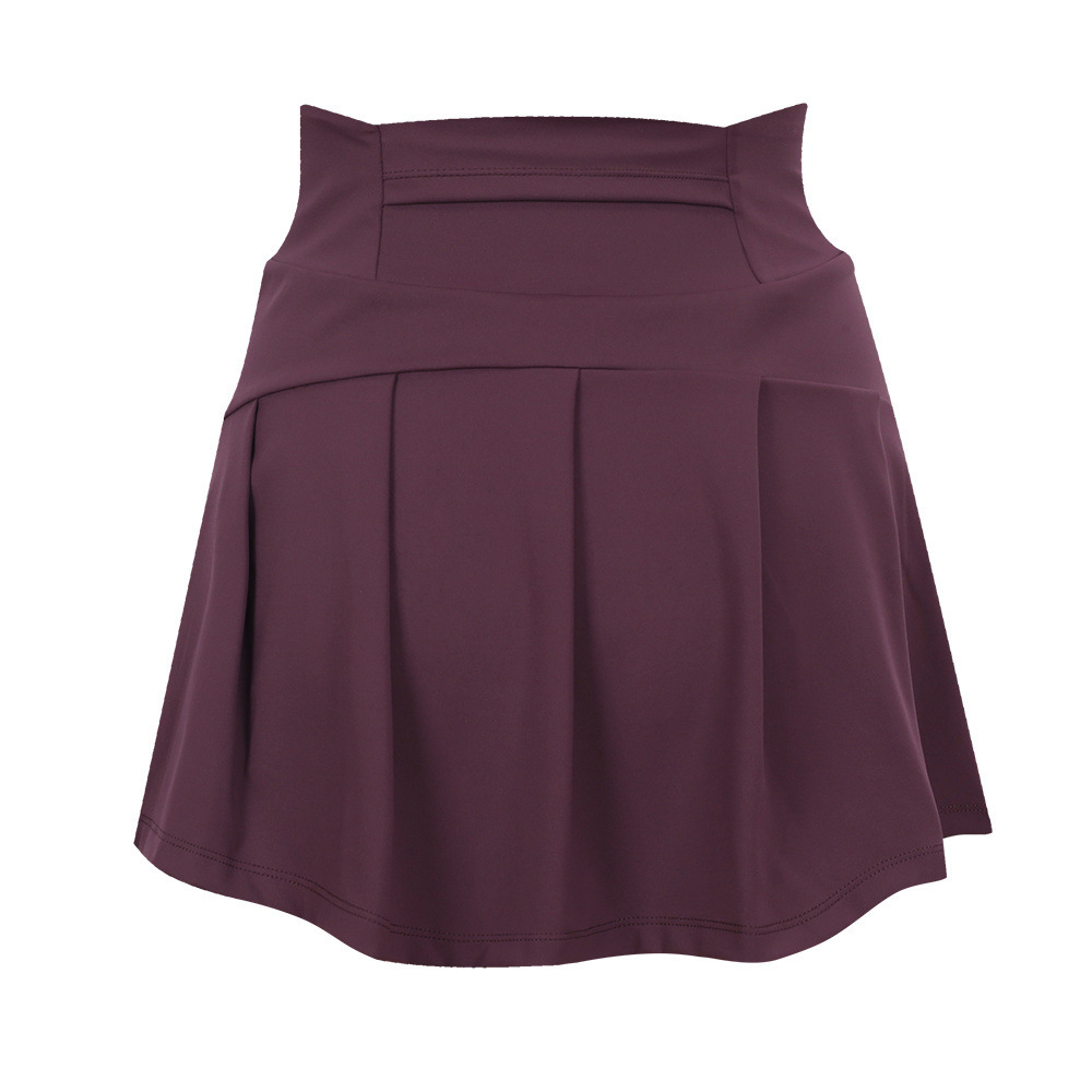 Falda de tenis de nailon estilo Lulu, de alta elasticidad, de seda helada, fina, transpirable, antiexposición, para yoga y deportes, para mujer.