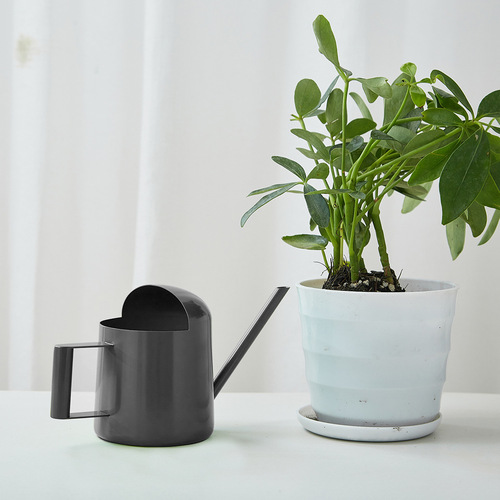 Stainless steel watering kettle metal long mouth black mini children's watering kettle gardening kettle 300ML
