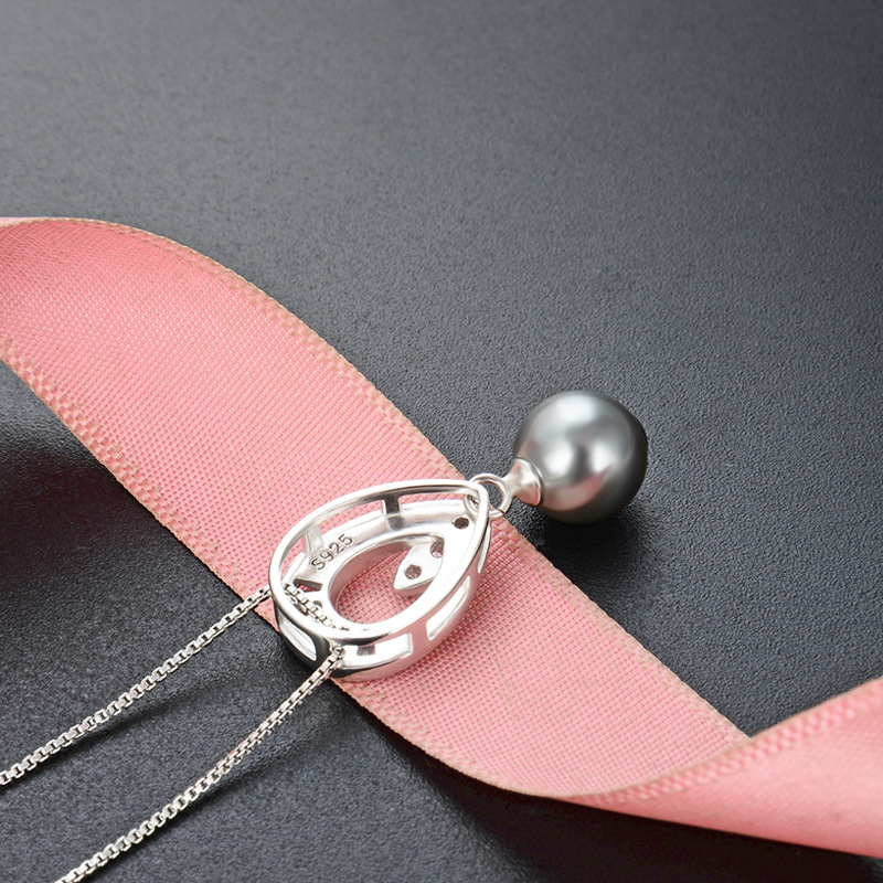 Fresco popular ZIRCON colgante estilo japonés y coreano s925 Plata Perla clavícula cadena rebordear collar en forma de gota para las mujeres