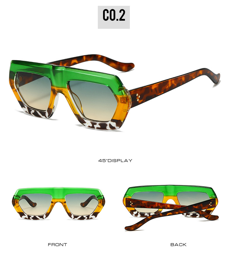 Cross Border New Flat Glasses European And American Irregular Sunglasses Sunglasses Ins Travel Street Shooting Colored Sunglasses For Women_voghion.com