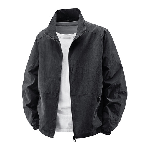 2025 New Spring and Autumn Collar Jacket for Men, Thin Model, Men's Casual Spring and Autumn Waterproof Thin Trendy Men's Clothing