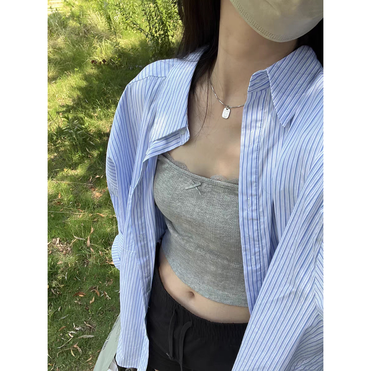 CS014条纹衬衫-蓝色