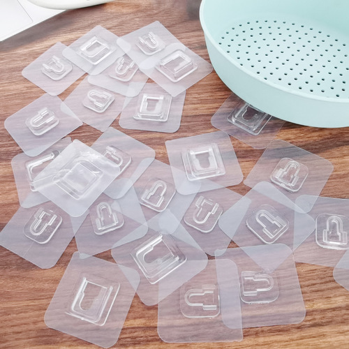 Seamless adhesive mother-in-law buckle buckle wall bathroom kitchen transparent buckle sticky hook bathroom supplies hanger