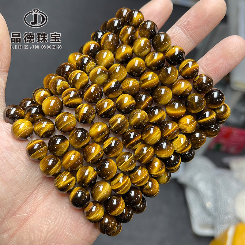 Jingde Jewelry 7A Natural Yellow Tiger Eye Bracelet for Men and Women Tiger Eye Stone Round Bead Bracelet Live Supply Wholesale Jingde Jewelry 7A Natural Yellow Tiger Eye Bracelet for Men and Women Tiger Eye Stone Round Bead Bracelet Live Supply Wholesale