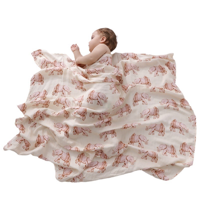 Spring and Autumn Baby Swaddle Blanket, Class a Muslin Bamboo Cotton Gauze Newborn Swaddle, Baby Bath Towel, Blanket