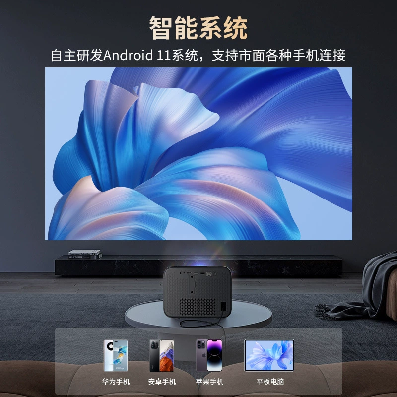 Проектор Z12 ультравысокой четкости домашний 1080P, интеллектуальный безэкраний экран, WiFi прямой выпуск на белую стену, зарубежный проектор