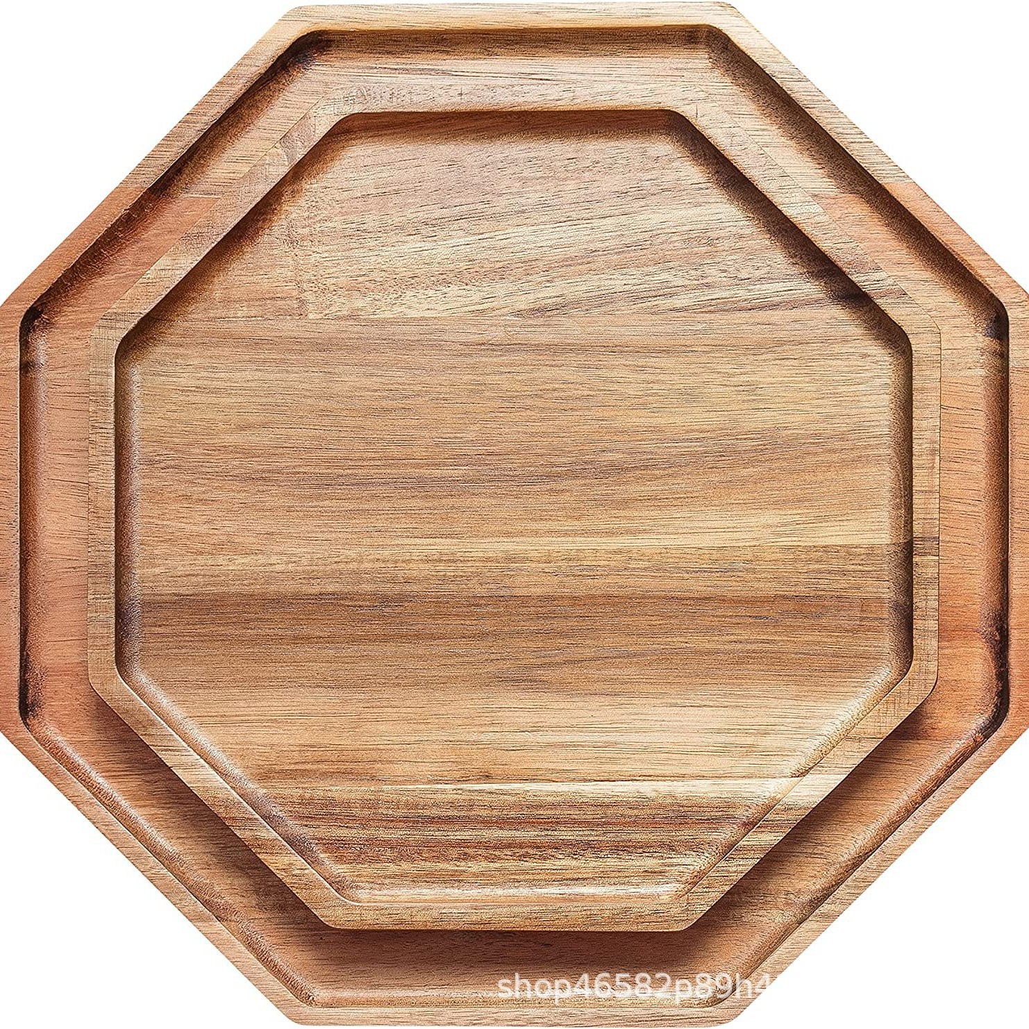 Placa de madera de acacia de estilo japonés bandeja de madera redonda creativa fruta seca postre plato de fruta placa de madera maciza vajilla