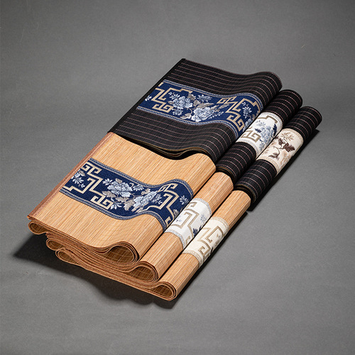 Bamboo tea mat, Zen tablecloth, new Chinese tea curtain, jacquard table runner, insulated coaster, sideboard, table runner, tea ceremony accessories