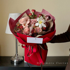 女神節天鵝絲絨包花紙花藝小香風絨布包花布防水鮮花包裝材料批發