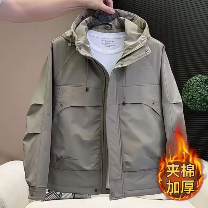 가을과 겨울 새로운 남성 자켓 코튼 자켓 코튼 패딩 코트 두꺼운 방풍 툴링 후드 코튼 재킷
