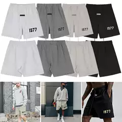 FOG Season 8 New Multi-Line ESSENTIALS American High Street 1977 Flocking Printed Trendy Brand Loose Shorts