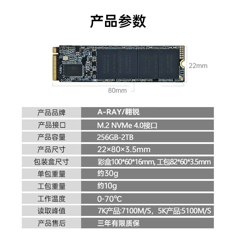 SSD NVMe 4.0 M.2 (A‑RAY) S950/S970, PCIe 4.0, 128 ГБ–2 ТБ, игровые скорости