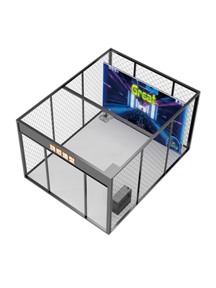 Gran entretenimiento comercial y ocio interior de simulación de deportes digitales sala de experiencias de instalaciones de doble persona rompe la puerta de entrada movimiento ritmo