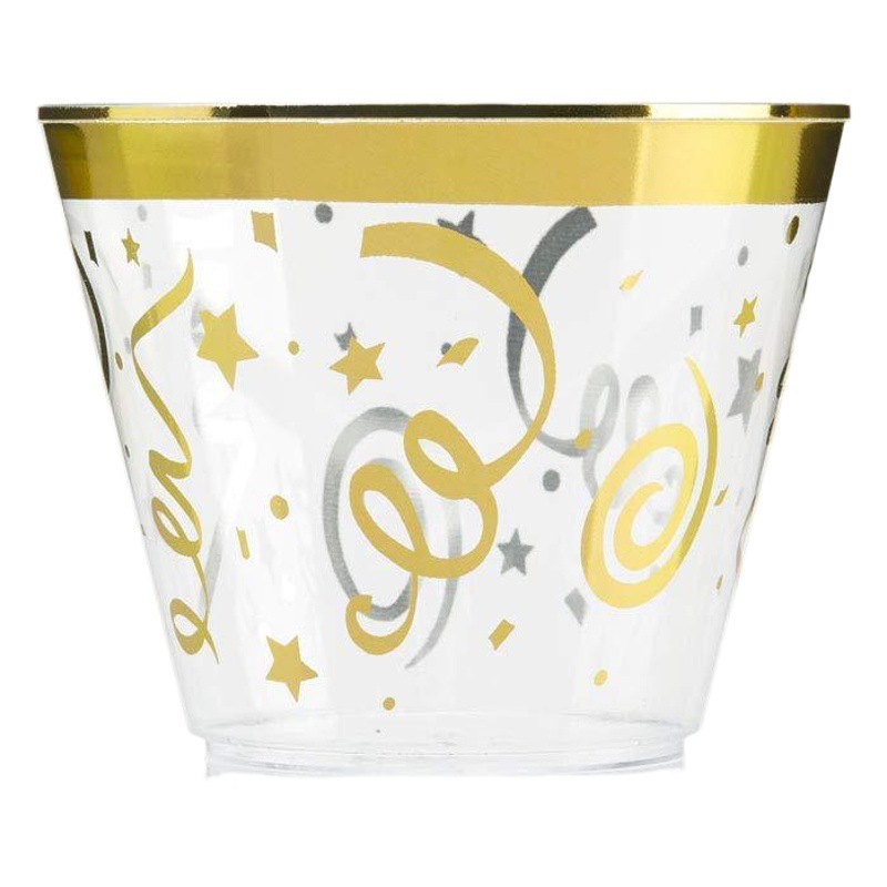 9oz bronceado patrón de plástico desechable copa de vino taza de comida occidental de aire potable PS Copa