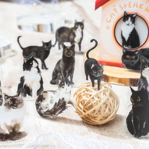 Good Day Stickers Cat Talk Series Cat Handbook DIY Material Decorative Stickers 30 sheets 6 styles