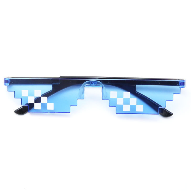 Mosaico gafas gafas de sol bidimensionales chatter personalidad gafas de sol de píxeles de fiesta reticular gafas de viento de píxeles rojos