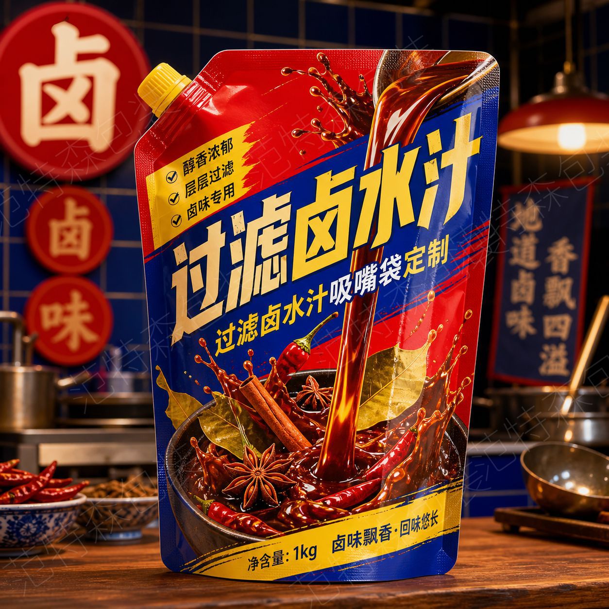 过滤卤水汁吸嘴袋定制卤味调味汁补充装防漏自立带嘴袋