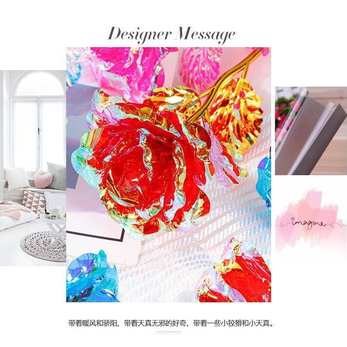 金箔玫瑰花 大号金箔花 七夕礼物 金玫瑰花 巧克力花 送女友小号|undefined