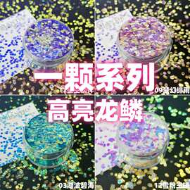 一颗系列高亮龙鳞幻彩系列美甲闪粉流麻滴胶火漆进口现货韩国亮片