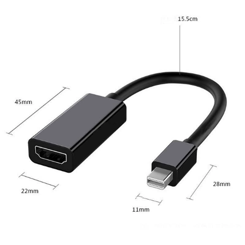 Мини DP к HDMI вращающийся кабель, маленькая оболочка, мини DisplayPort к HDMI, кабелирование 1080p