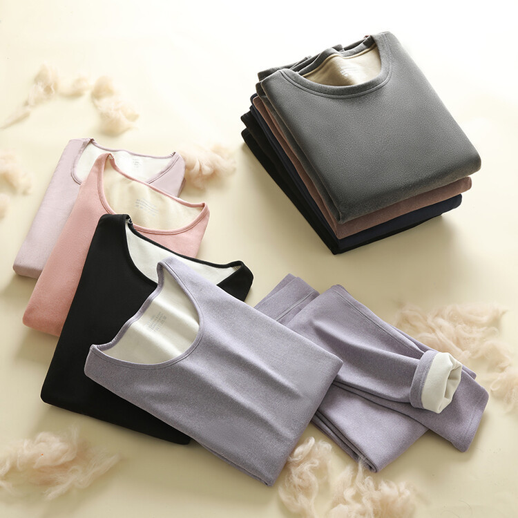 Men's Silk Thermal Underwear Set for Autumn and Winter, Base Layer for Warmth and Cold Protection, Thermal Tops and Bottoms with De Rong Round Neck