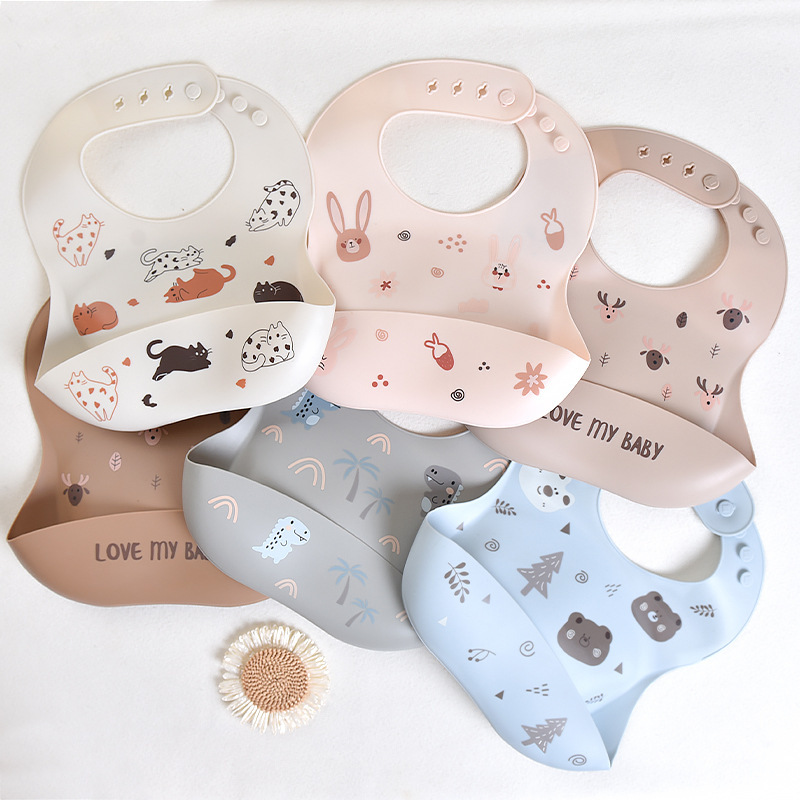 Silicone Baby Bibs, Baby Eating Bibs, Stereo Waterproof Super Soft Eating Bibs, Kidsren's Large Saliva Pockets