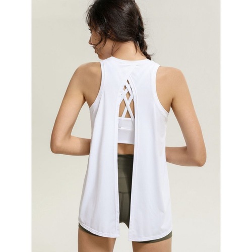 New Style Sleeveless Exercise Tank Top Summer Running Fitness Upper Body Loose Sweatshirt Straps Beautiful Back Training Yoga Clothes Factory