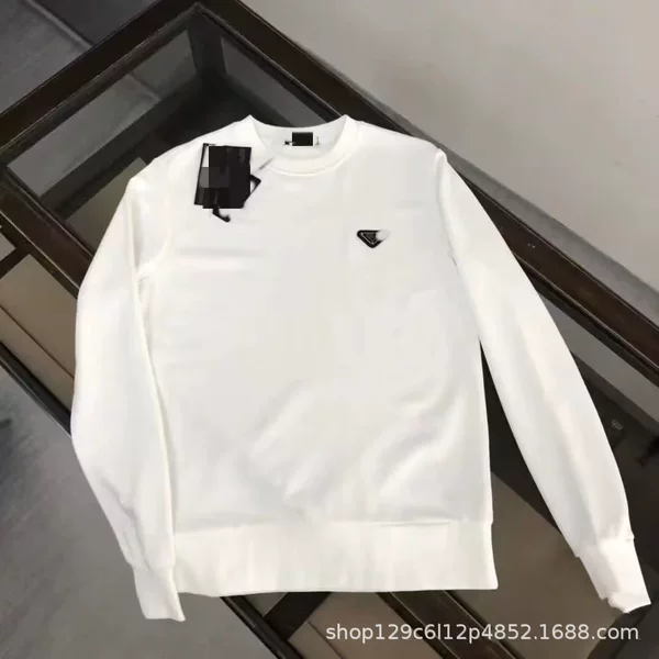 Foreign Trade Cross-Border Metal Triangle Logo Autumn and Winter New Style Unisex Crew Neck Sweatshirt