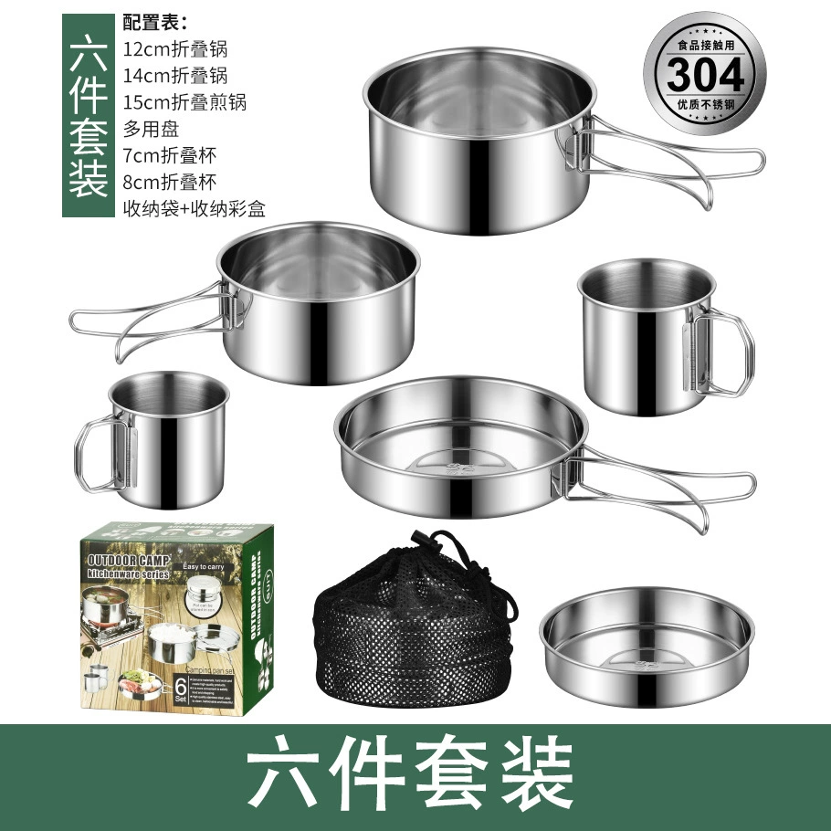 Handheld travel set stainless steel for camping, tableware