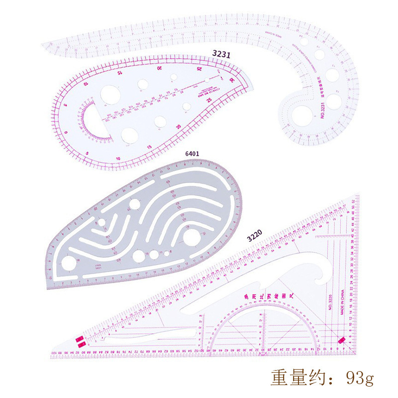 Diseño de ropa Regla de fabricación de patrones Regla de patrones Regla de patchwork Regla de corte Regla de corte Regla de arco Regla suave Regla de coser