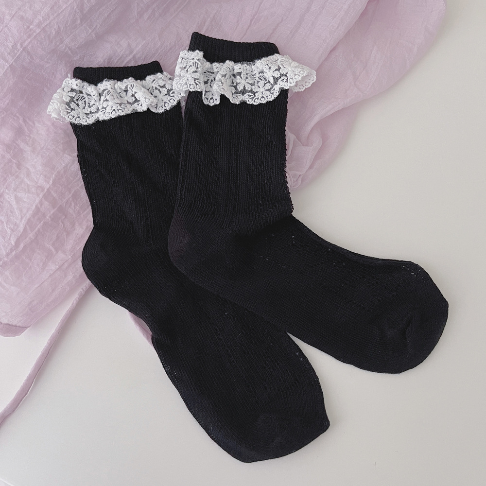 Women's Japanese Style Sweet Solid Color Cotton Crew Socks A Pair display picture 4