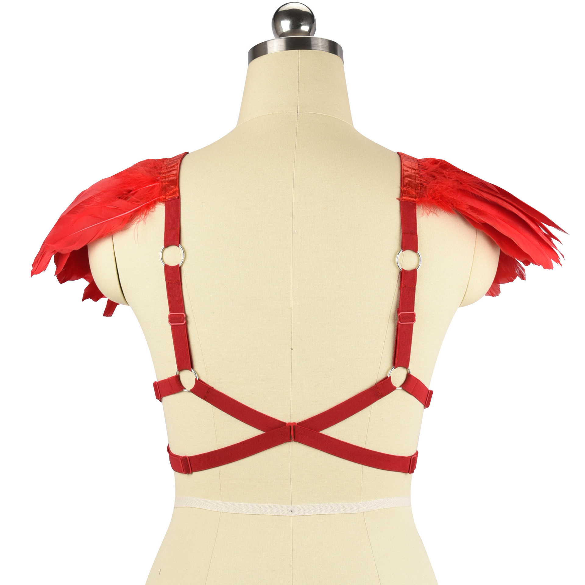 Zhu Ru clothing nightclub Queen's feather deep V hollow adjustable sex line beam underwear o0350