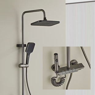 Shower Set Digital Display Constant Temperature Shower Hotel Button Four-Speed Light Luxury Durable Wholesale Surface Mounted