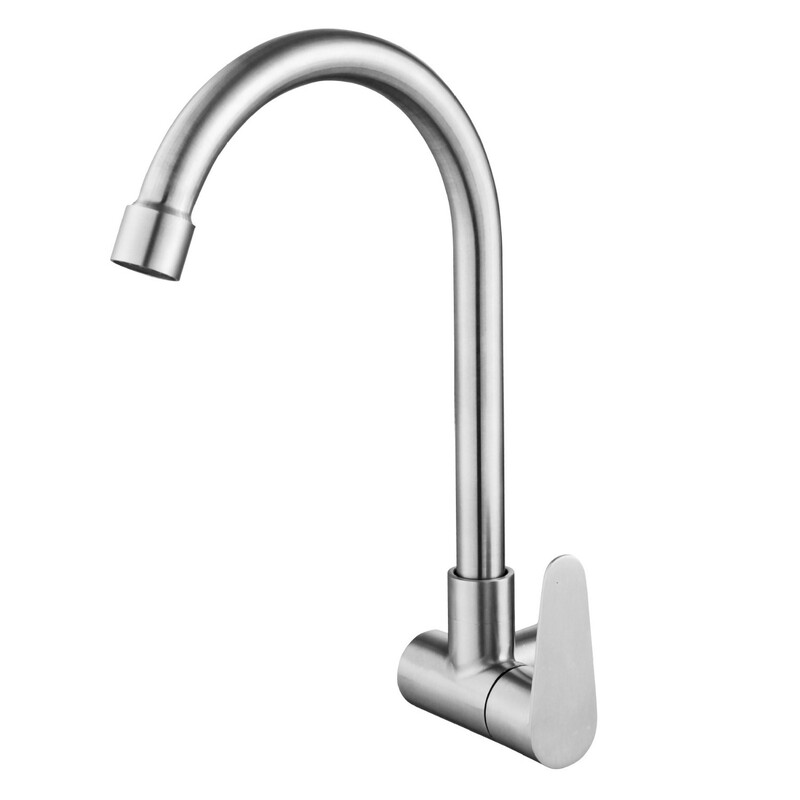 304 Stainless Steel 1/2 Inch Kitchen Corner Faucet, Rotatable Sink Faucet for Dishwashing, Mop Sink, Single Cold Water Sink Faucet