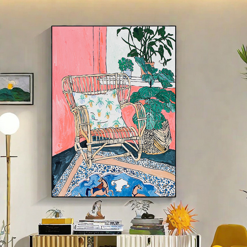 装饰画挂画多巴胺客厅卧室餐厅玄关画酒店高颜值治愈油画|undefined