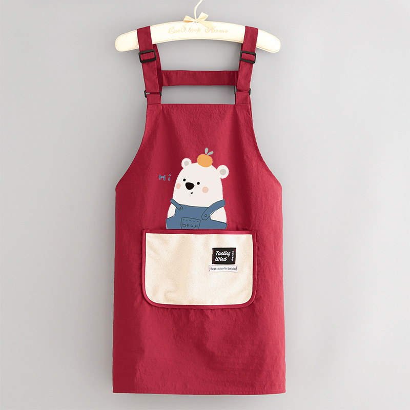 新型ファッションかわいい防水エプロン家庭用キッチン料理ウエスト花屋飲食専用作業服印字|undefined