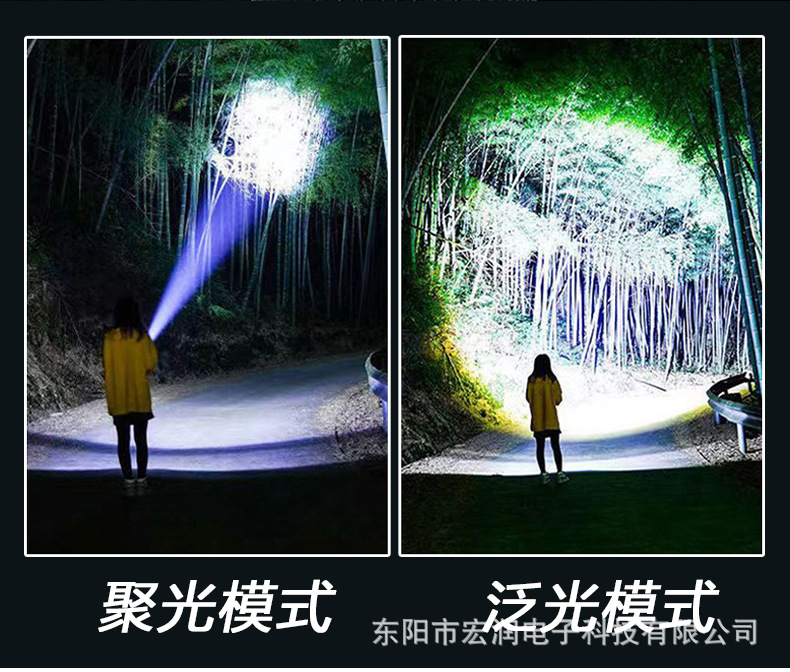 Directly supplied by the manufacturer, high-brightness flashlight with zoom, rechargeable, ultra-bright, long-range, household aluminum alloy LED flashlight