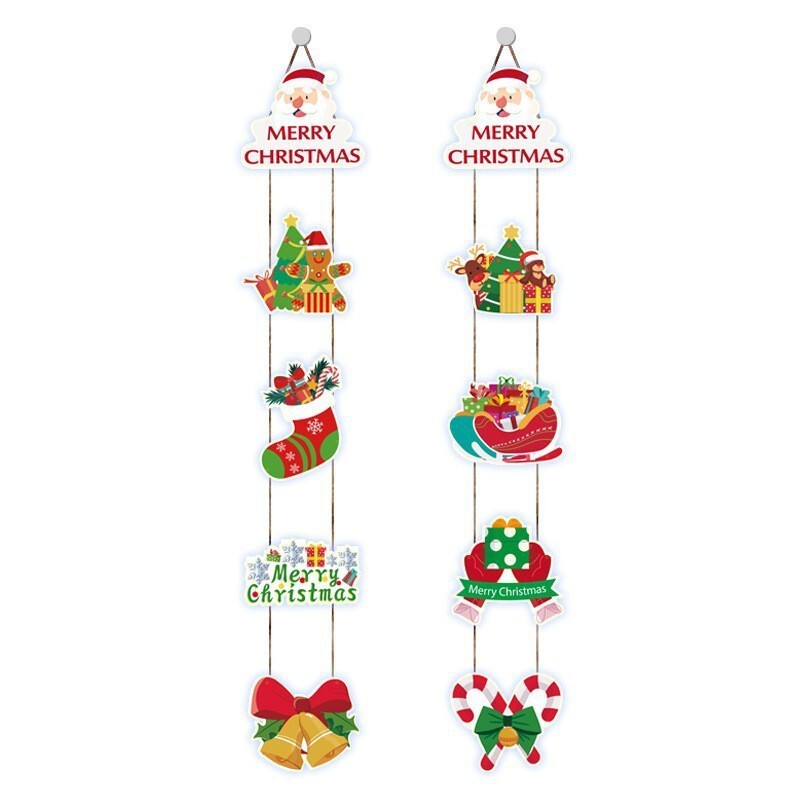 新品圣诞节装饰Merry Christmas场景派对氛围布置纸质创意小门挂|undefined