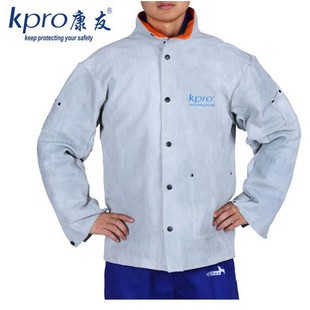 Primary color leather clothing, cattle two-layer leather, DuPont fire line, heat insulation anti-scald welding overalls