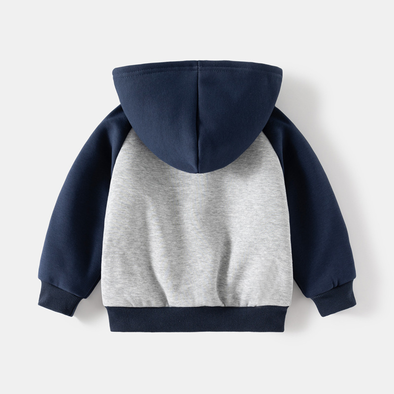 kids'clothing Manteau zippé pour garçon Sweat à capuche épais pour bébé_voghion.com