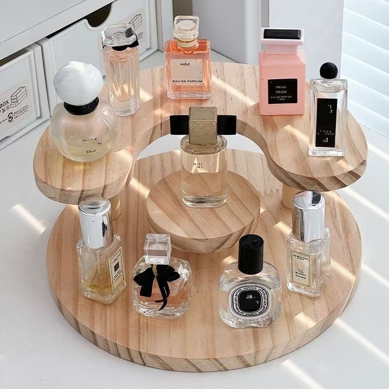 Perfume Rack Home Desktop Cosmetics Storage Box Dressing Table Ladder Tray High-End Skin Care Product Storage Rack