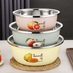 Stainless Steel Basin for Home Kitchen Use, Large Soup Basin, Rice Basin, Dough Basin, Vegetable Washing Basin, Fruit Basin, Iron Basin