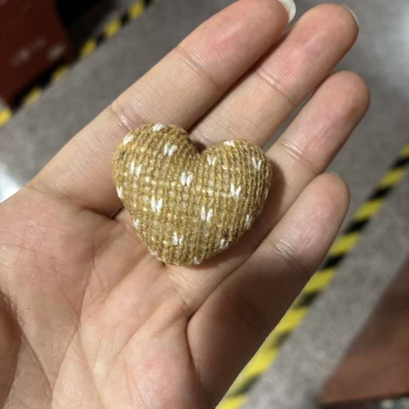 布艺手工diy配件 波点毛线爱心配饰 鞋包童装充棉辅料 钩针桃心|undefined